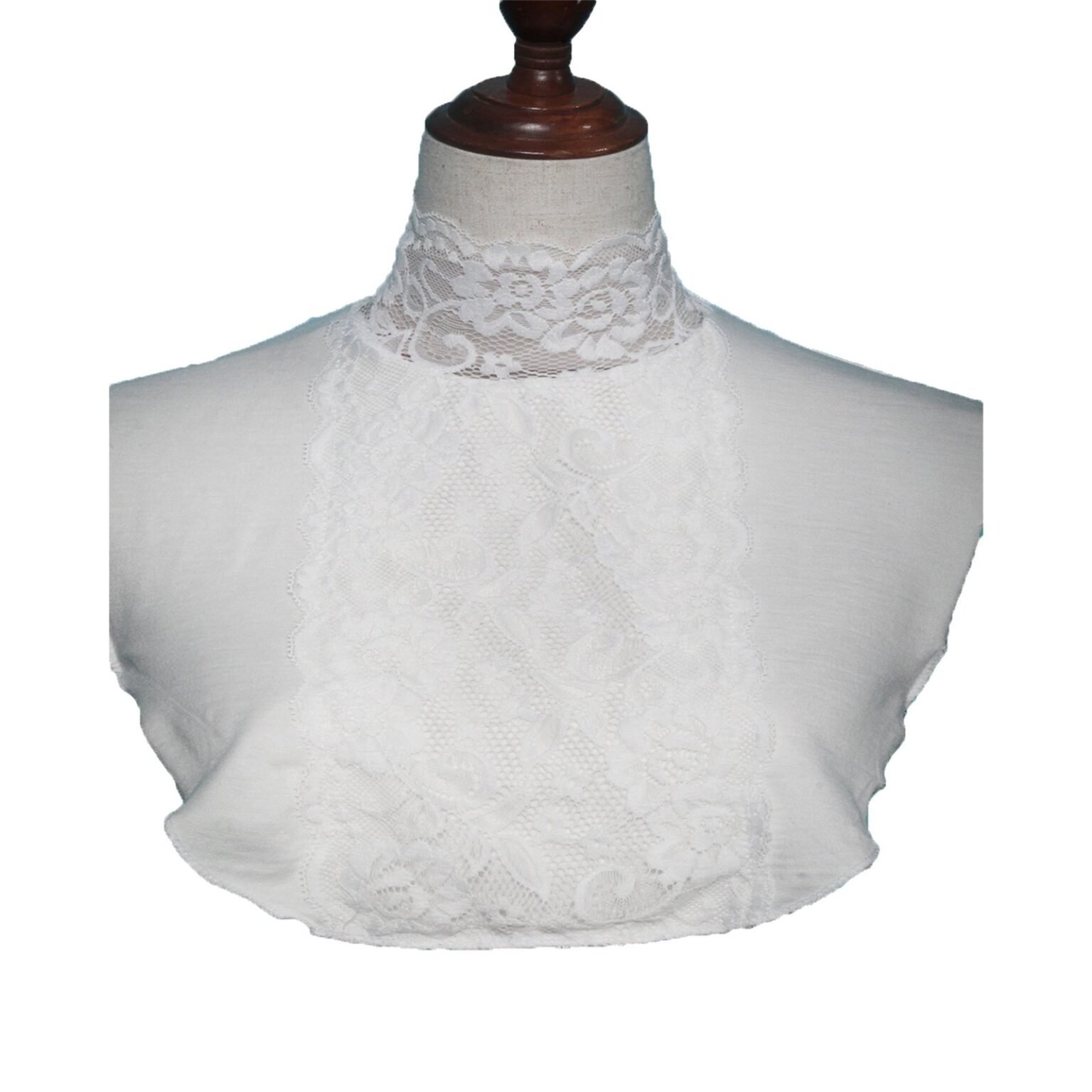 cotton dantil collar turtleneck