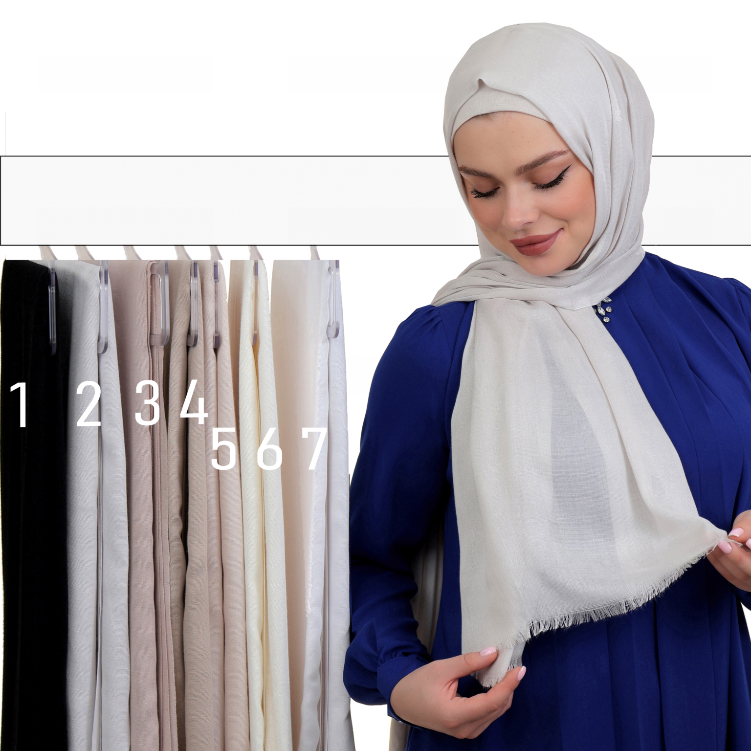 ⁦Linen scarf⁩ - الصورة ⁦5⁩