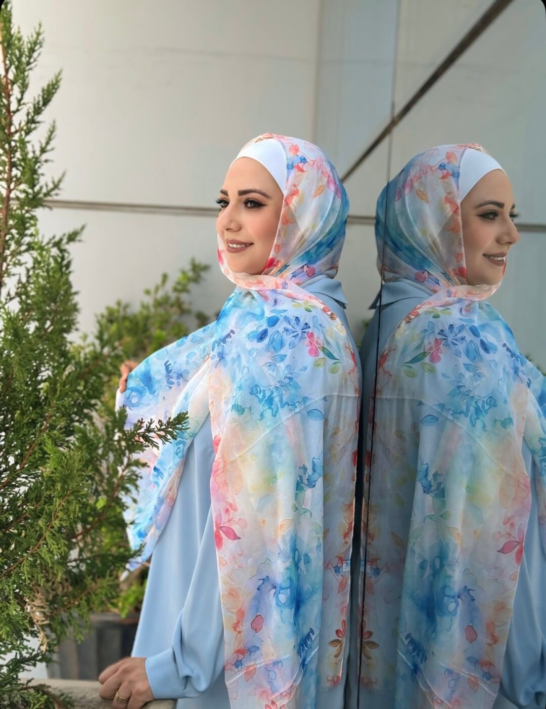 ⁦linen scarf⁩ - الصورة ⁦2⁩
